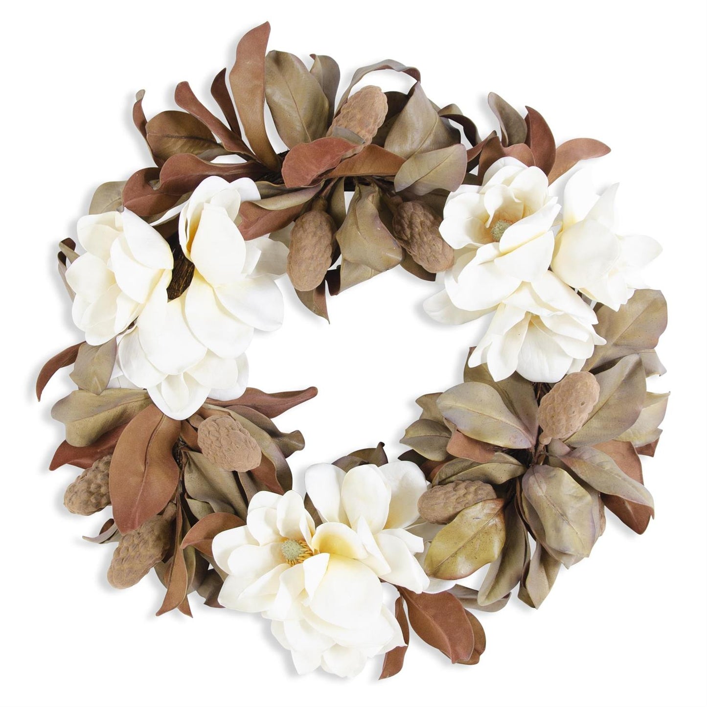 White Real Touch Magnolia Wreath