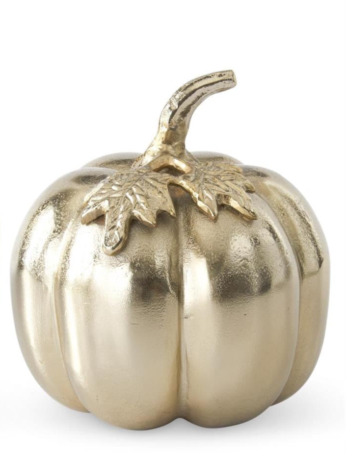 Textured Gold Metal Pumpkins (2 Sizes)