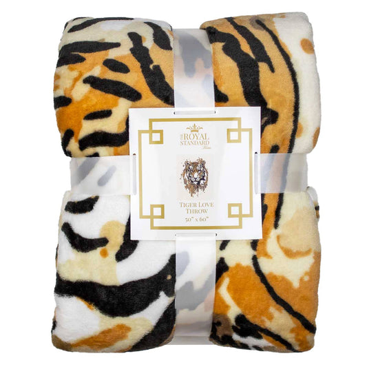 Tiger Love Throw Soft White/Multi 50x60