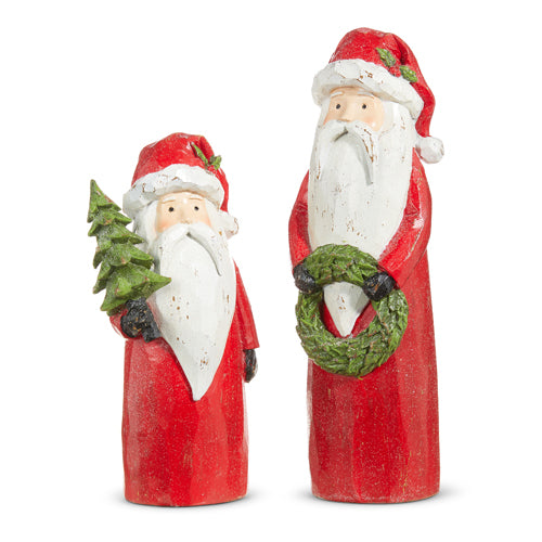 Carved Santas (Set of 2)