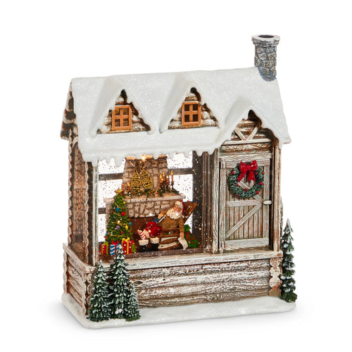Santa Off Duty Lighted Water Cabin