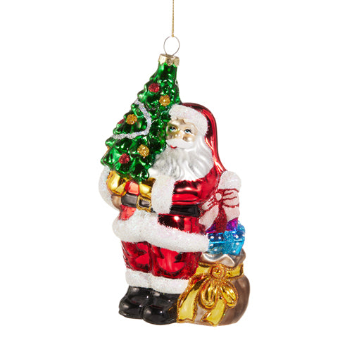 Santa w/Tree Ornament