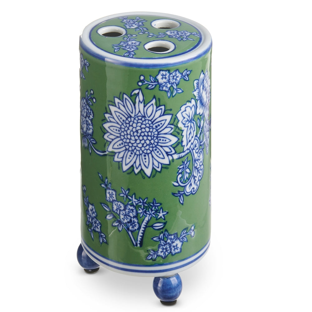 Green and Blue Tulip Vase - 7.25"