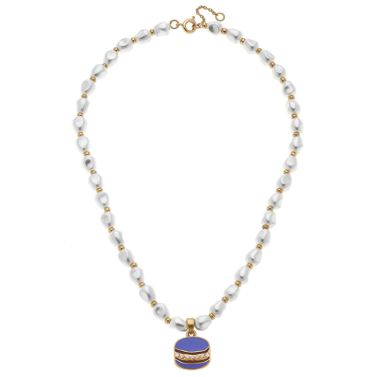 Madeleine Pearl & Macaroon Children's Necklace in Purple