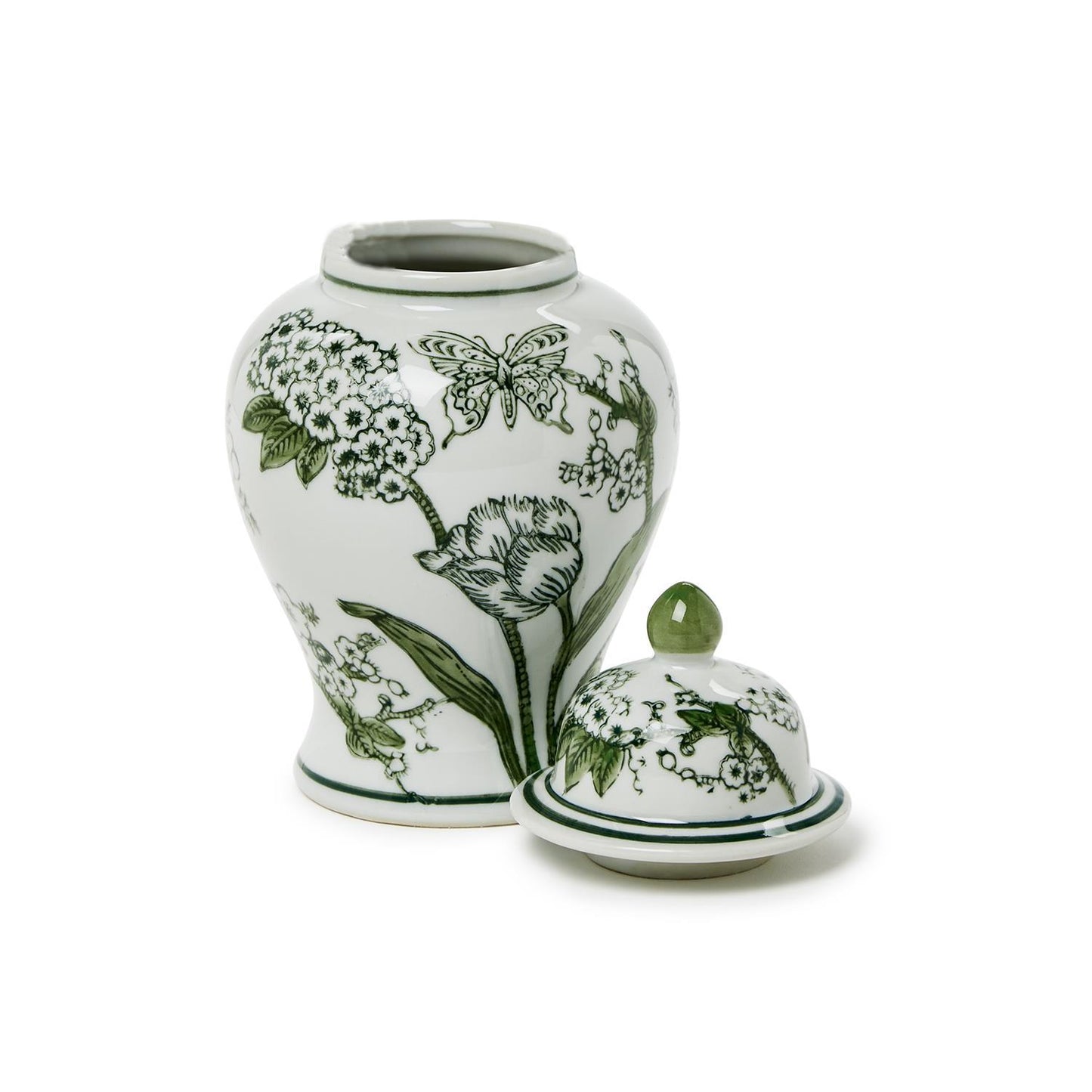 Primorose and Lotus Jar w/Lid (Color May Vary)