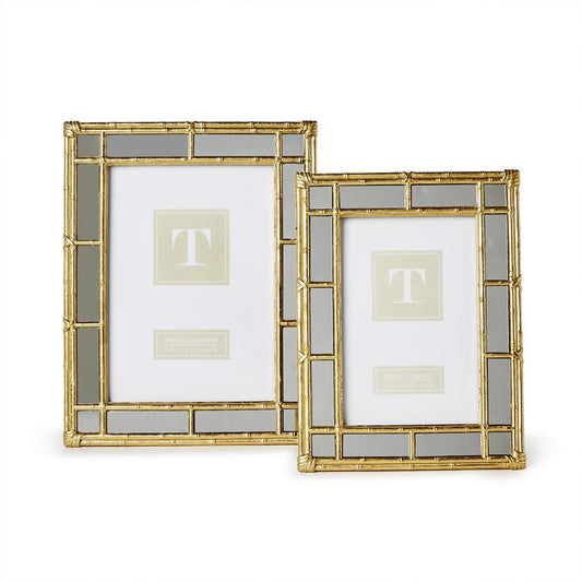 Bamboo Gold Photo Frames w/Mirror Edge (2 Sizes)
