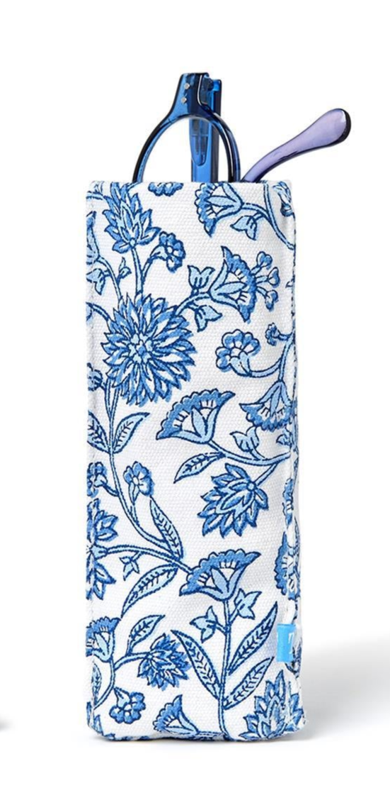 Looking Good Blue Block Print Standing Triangular Weighted Eyeglasses/Accessory Holder (3 Styles)