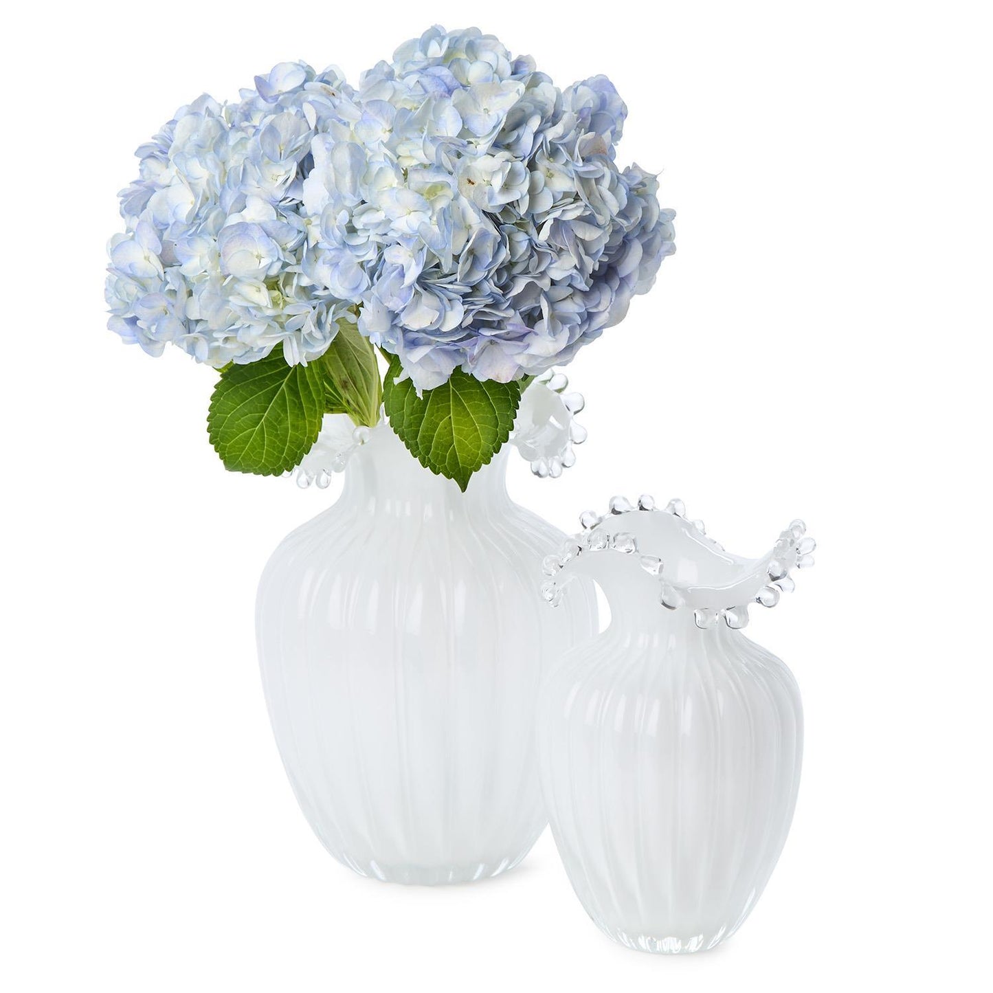 Glass Pearl White Vases (2 Sizes)