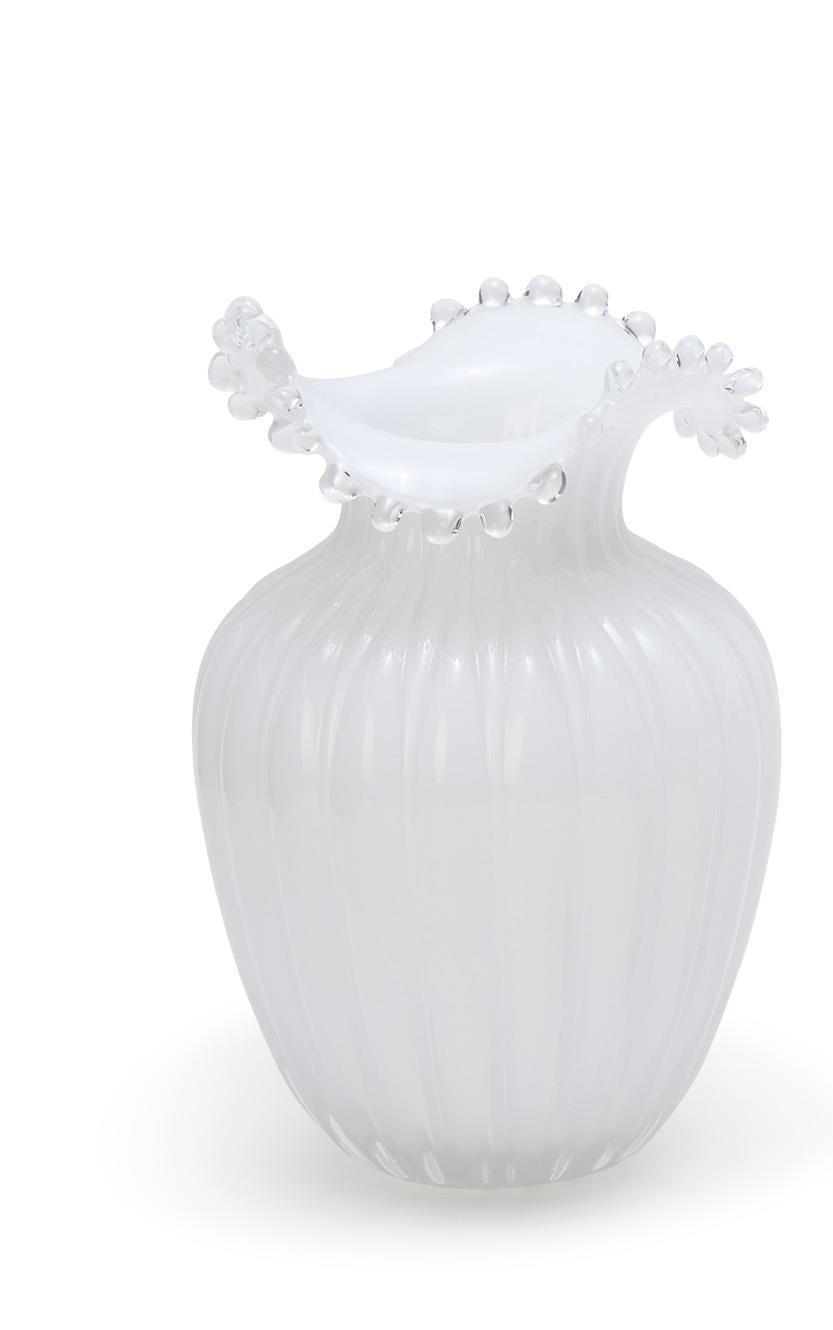 Glass Pearl White Vases (2 Sizes)
