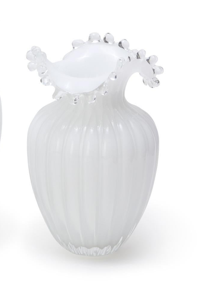 Glass Pearl White Vases (2 Sizes)