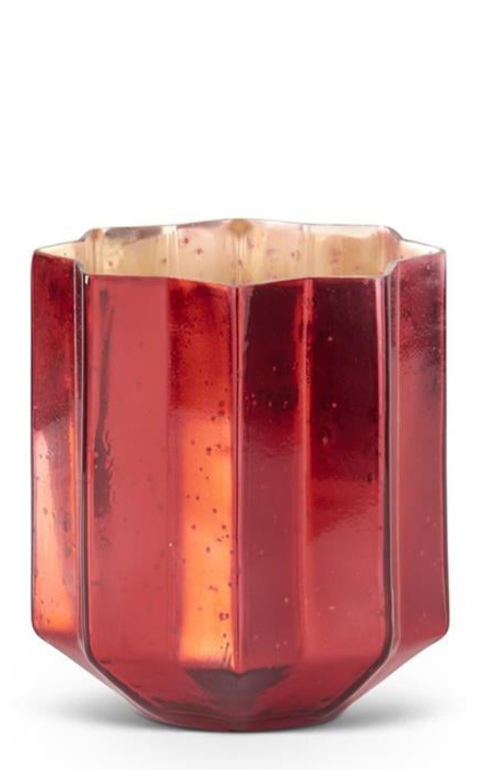 Speckled Red Mercury Glass Star Containers w/Gold Interior (3 Sizes)