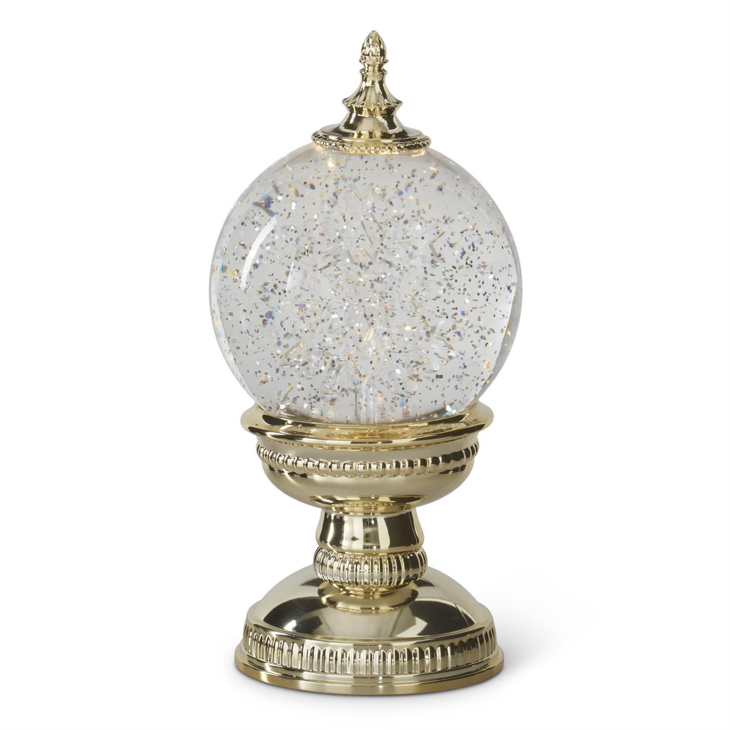 Acrylic & Gold Water Spinning LED Snow Globe