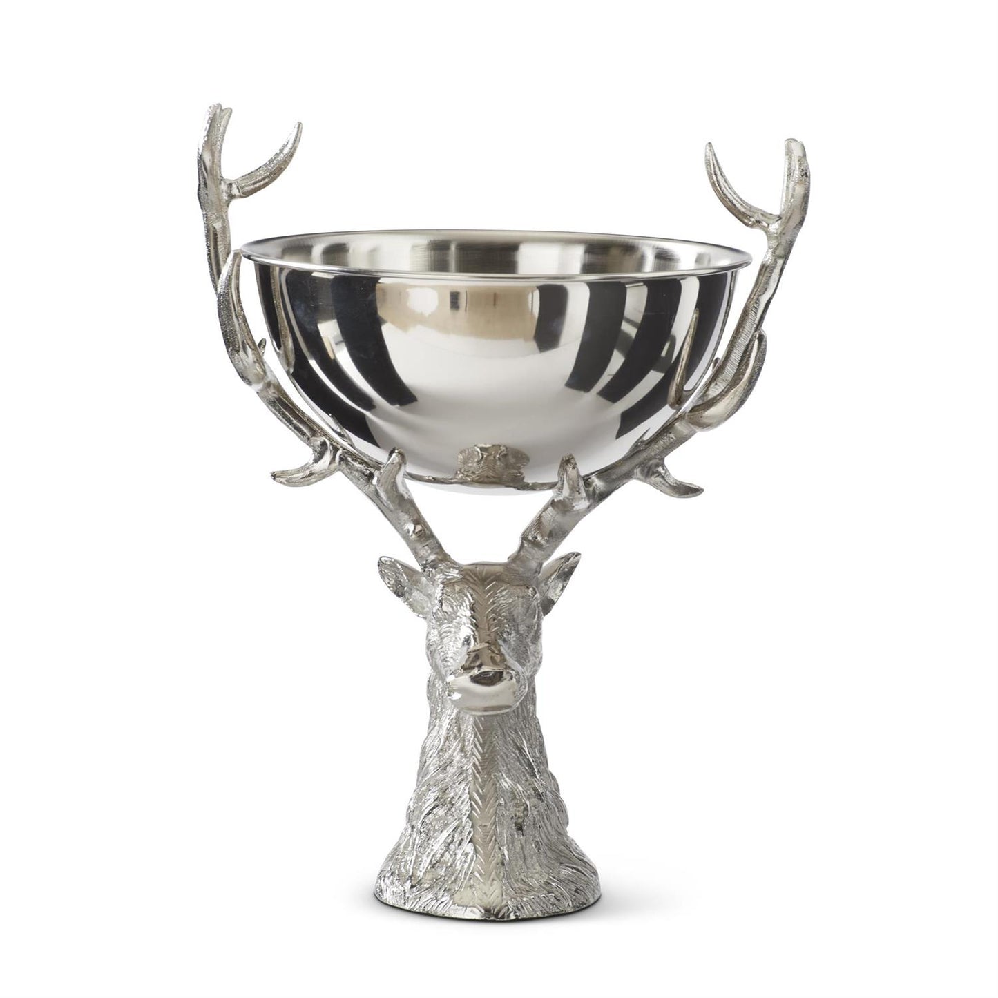 Silver Deer Bust w/Removable Bowl