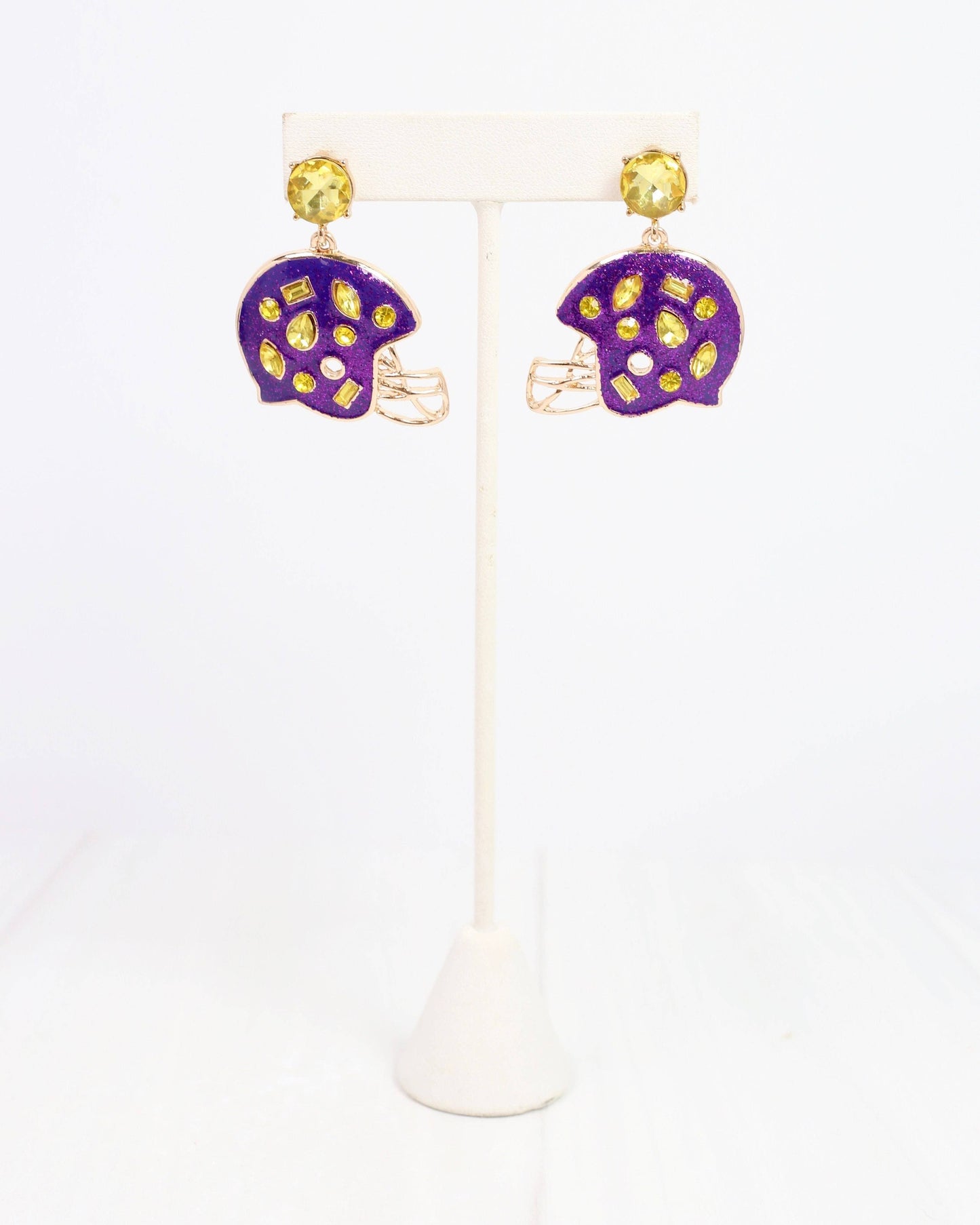 Halsey Helmet Earring Purple Gold: Default