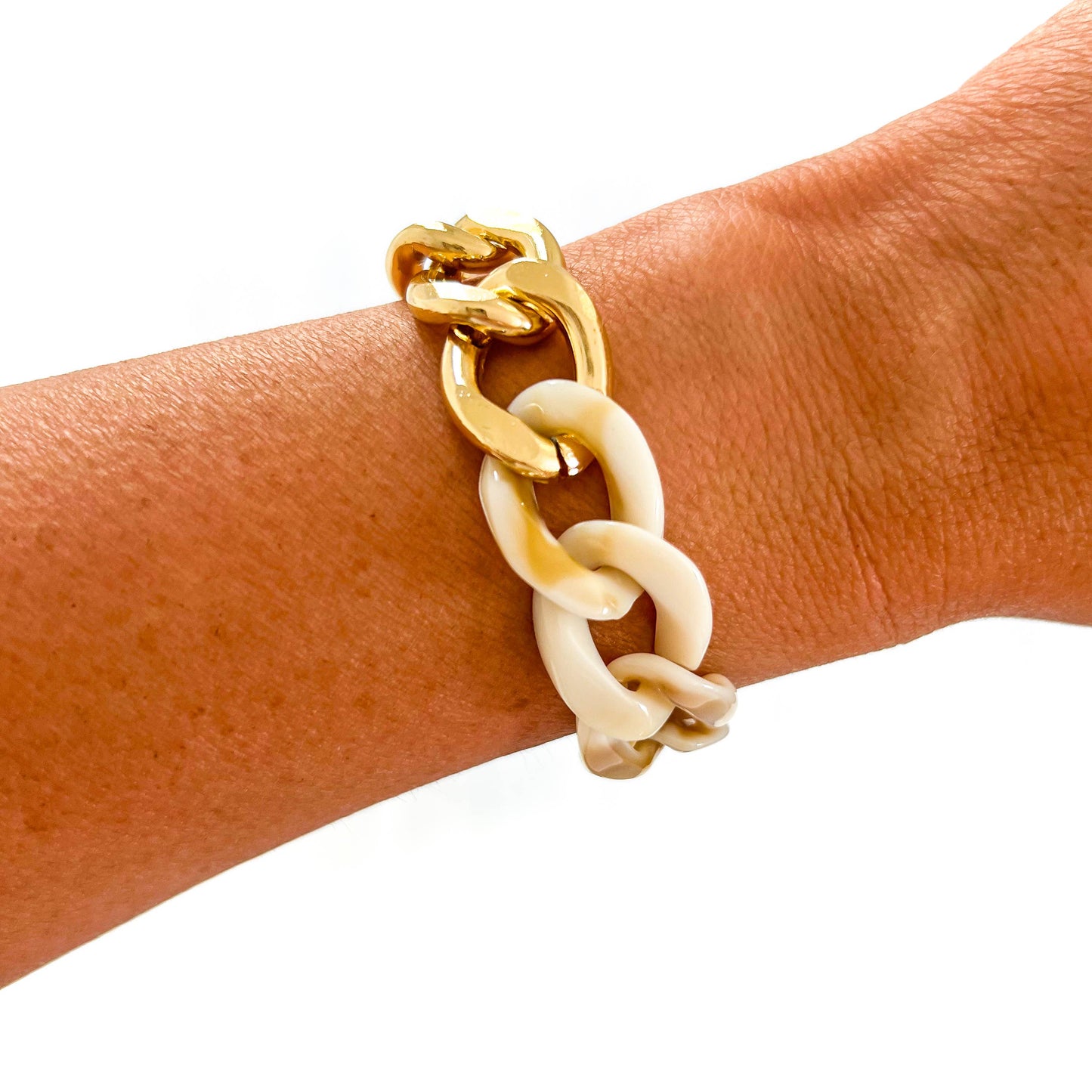 All Chunky Acrylic Chain Link Bracelet: Matte Amethyst