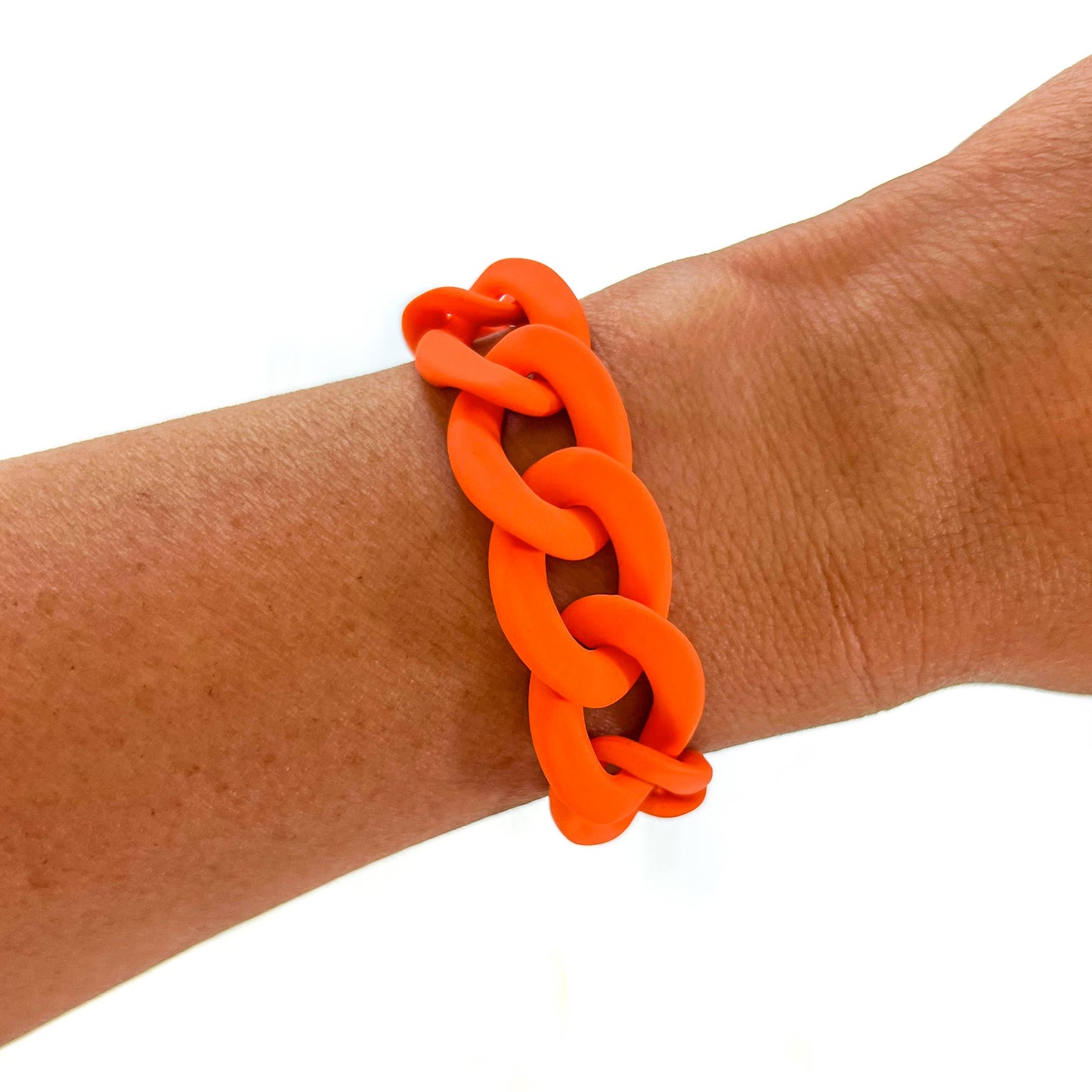 All Chunky Acrylic Chain Link Bracelet: Gold