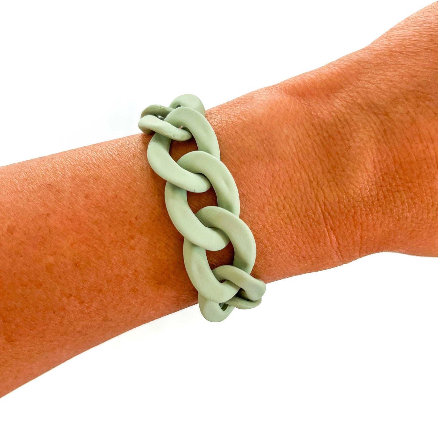 All Chunky Acrylic Chain Link Bracelet: Matte Amethyst