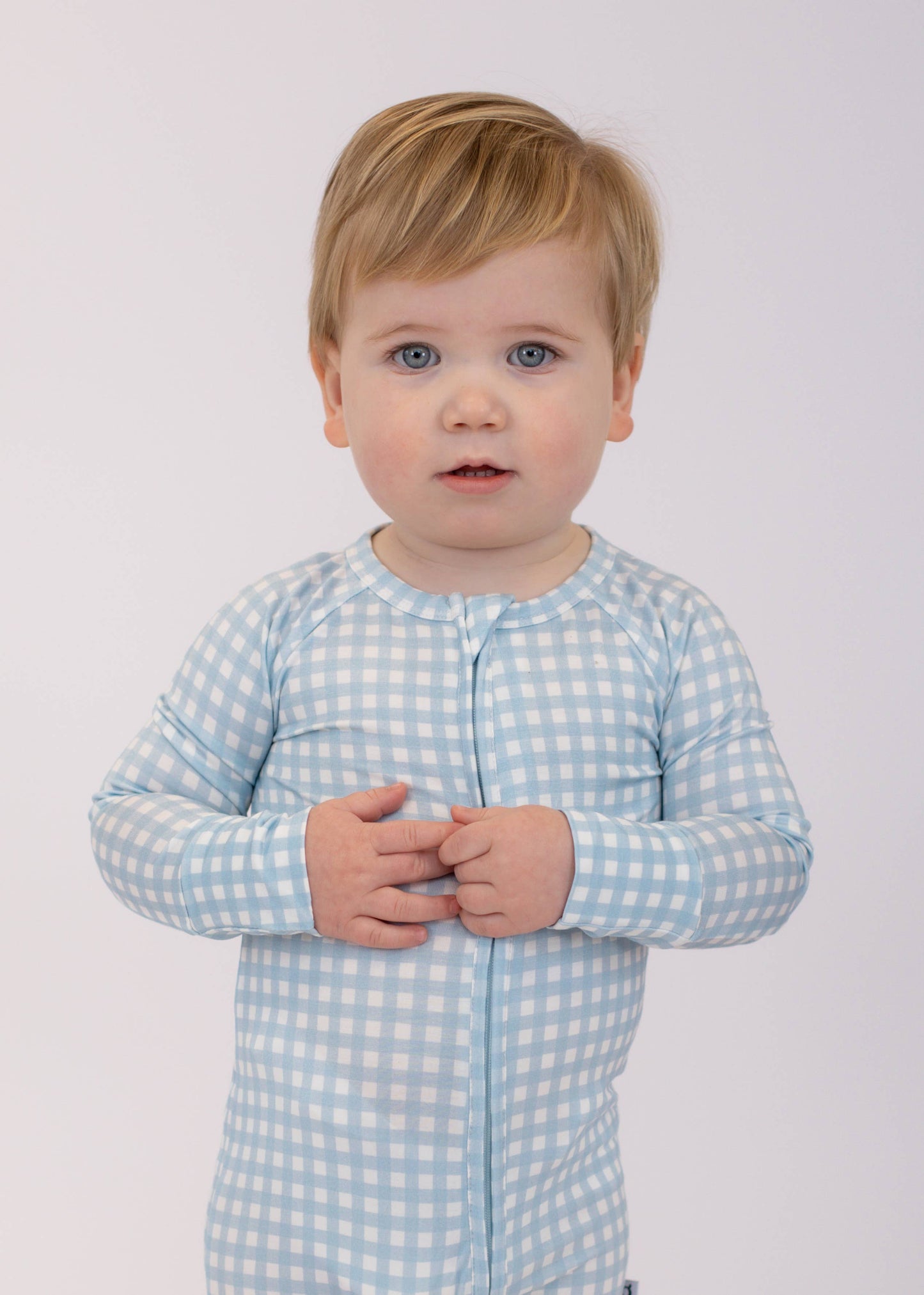 LS Convertible Zip - Blue Gingham: 0-3 mo