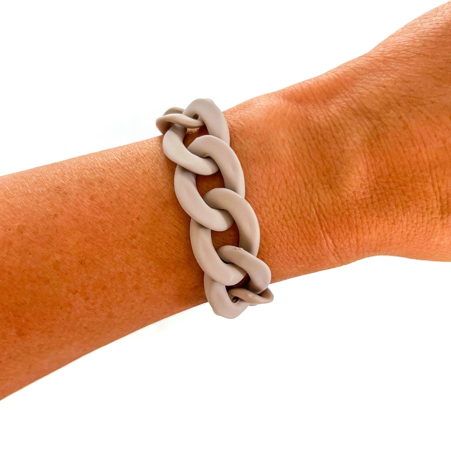 All Chunky Acrylic Chain Link Bracelet: Matte Amethyst