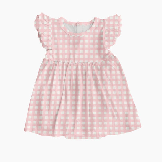 Bodysuit Dress - Pink Gingham: 0-3 mo