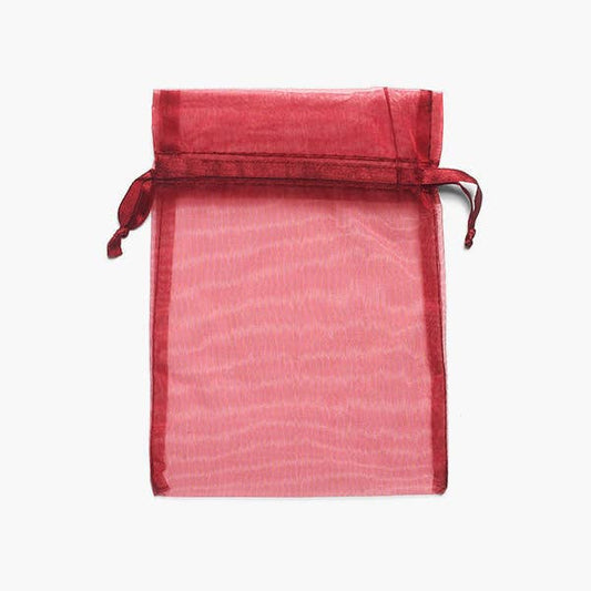 Organza Sheer Drawstring Bags: Merlot / 10 Pack / 5x7"