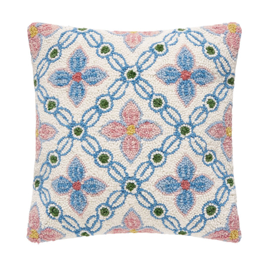 Vintage Floral Tile Hook Pillow