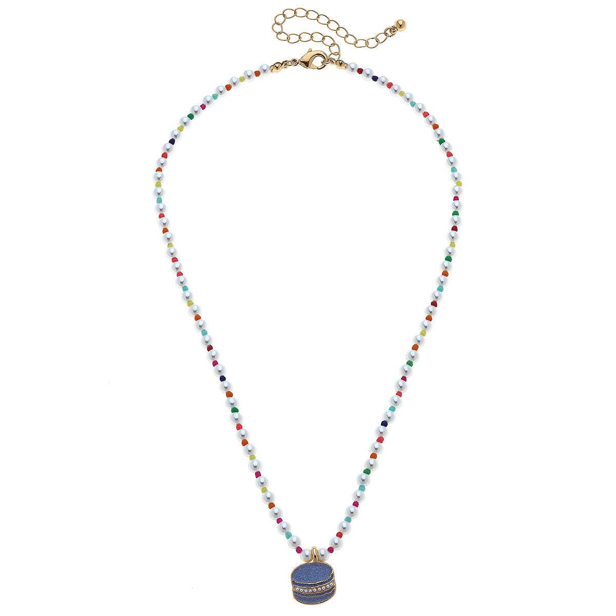 Jane Macaroon Pearl Beaded Children's Necklace in Purple