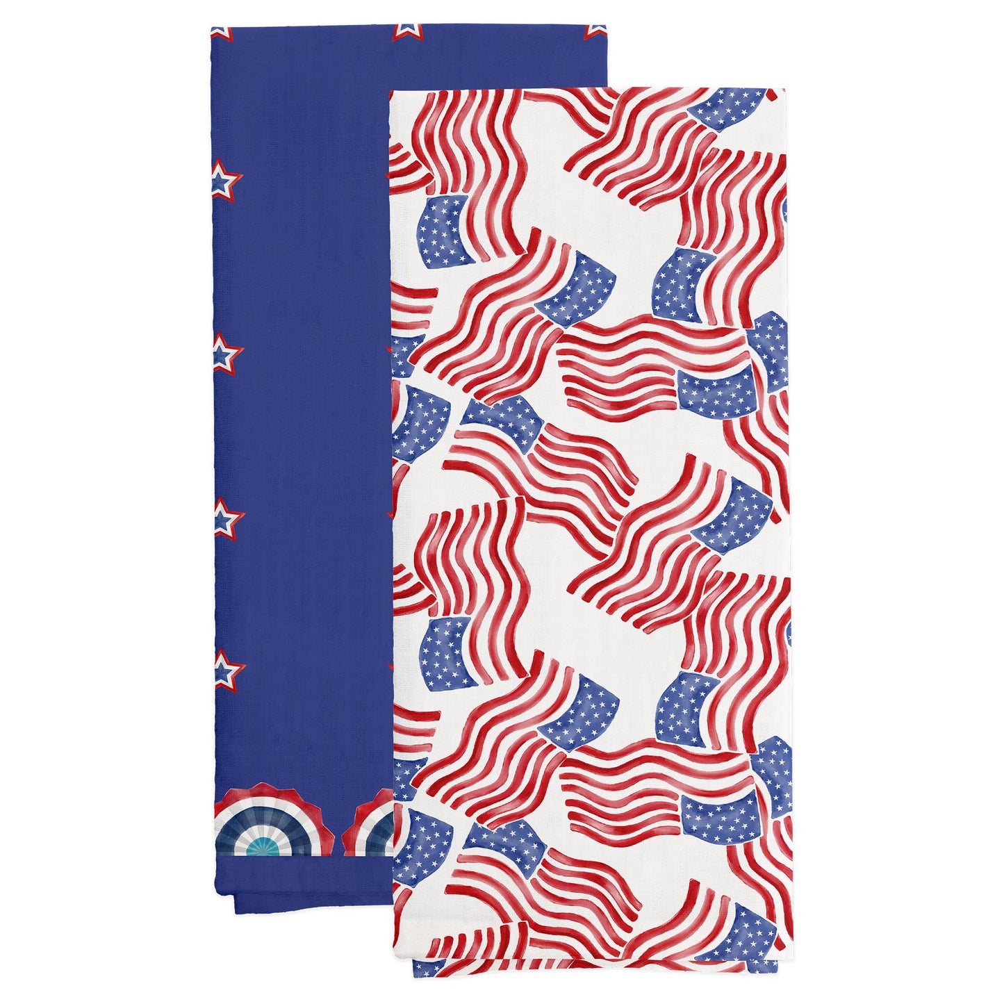 Stars & Stripes 28" Cotton Tea Towels Set of 2