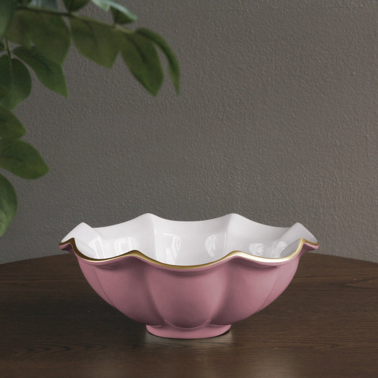 ENCANTO Devon Medium Bowl (Pink and White)