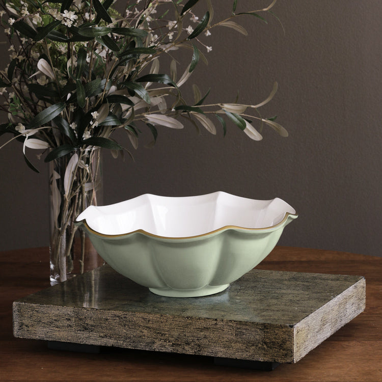 ENCANTO Devon Large Bowl (Pistachio and White)