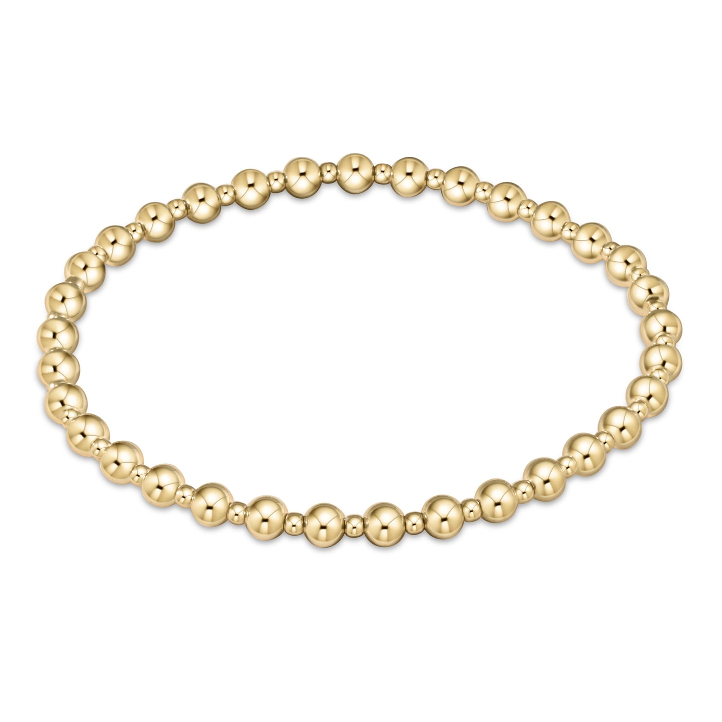Classic Grateful Pattern 4mm Bead Bracelet -Gold