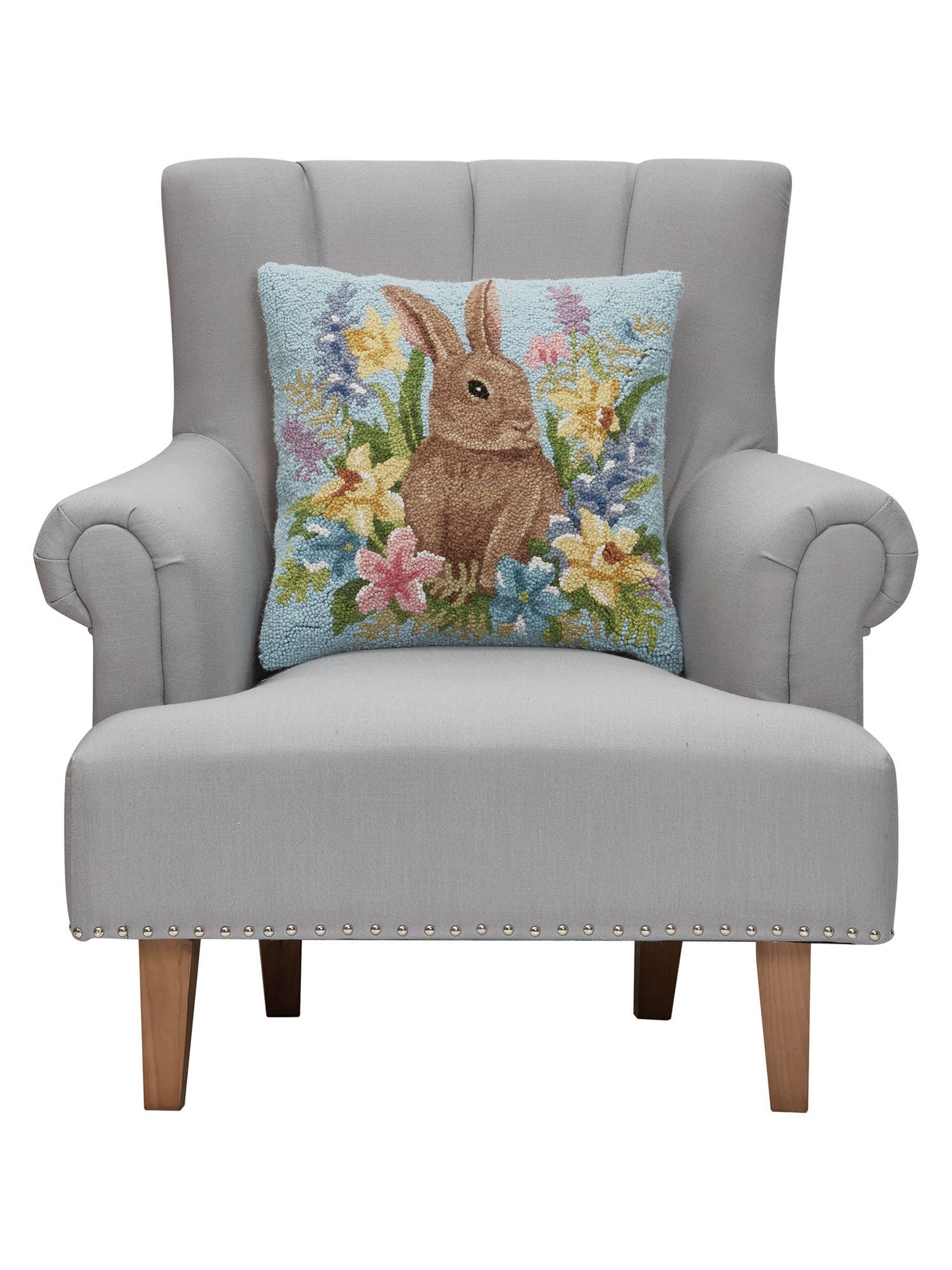Floral Egg Bunny Hook Pillow
