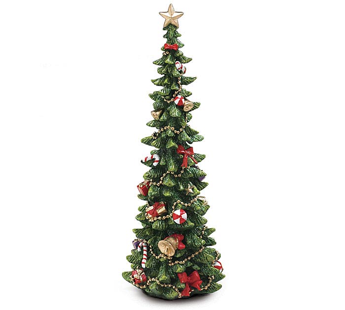 Decorated Resin Christmas Tree 13"