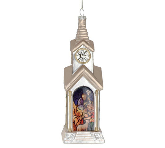 Church Ornament w/Holy Family