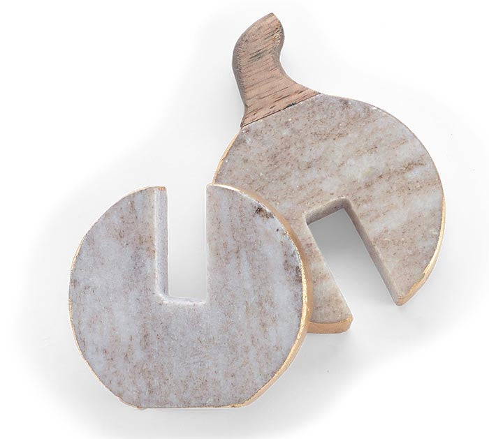 Small Interlocking Marble Pumpkin Decor