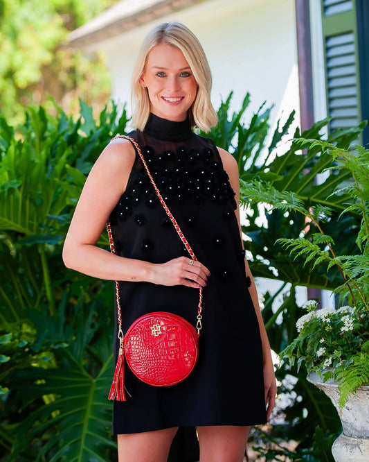 Cece Circular Crossbody Red Patent EC:
