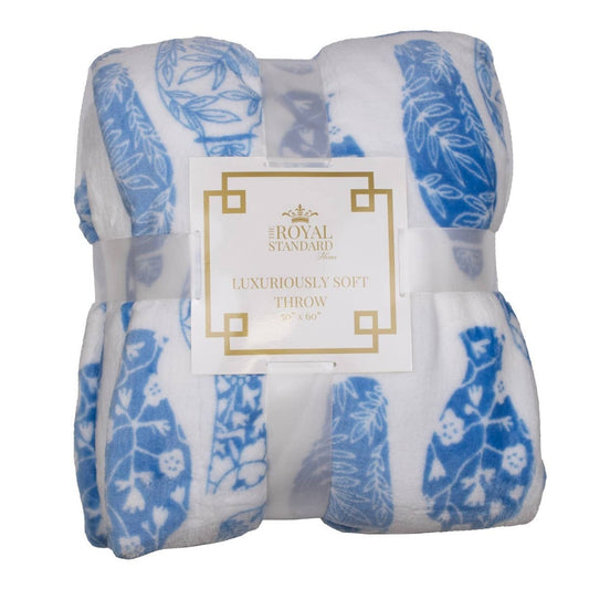 Claire Chinoiserie Throw Blue/White 50x60