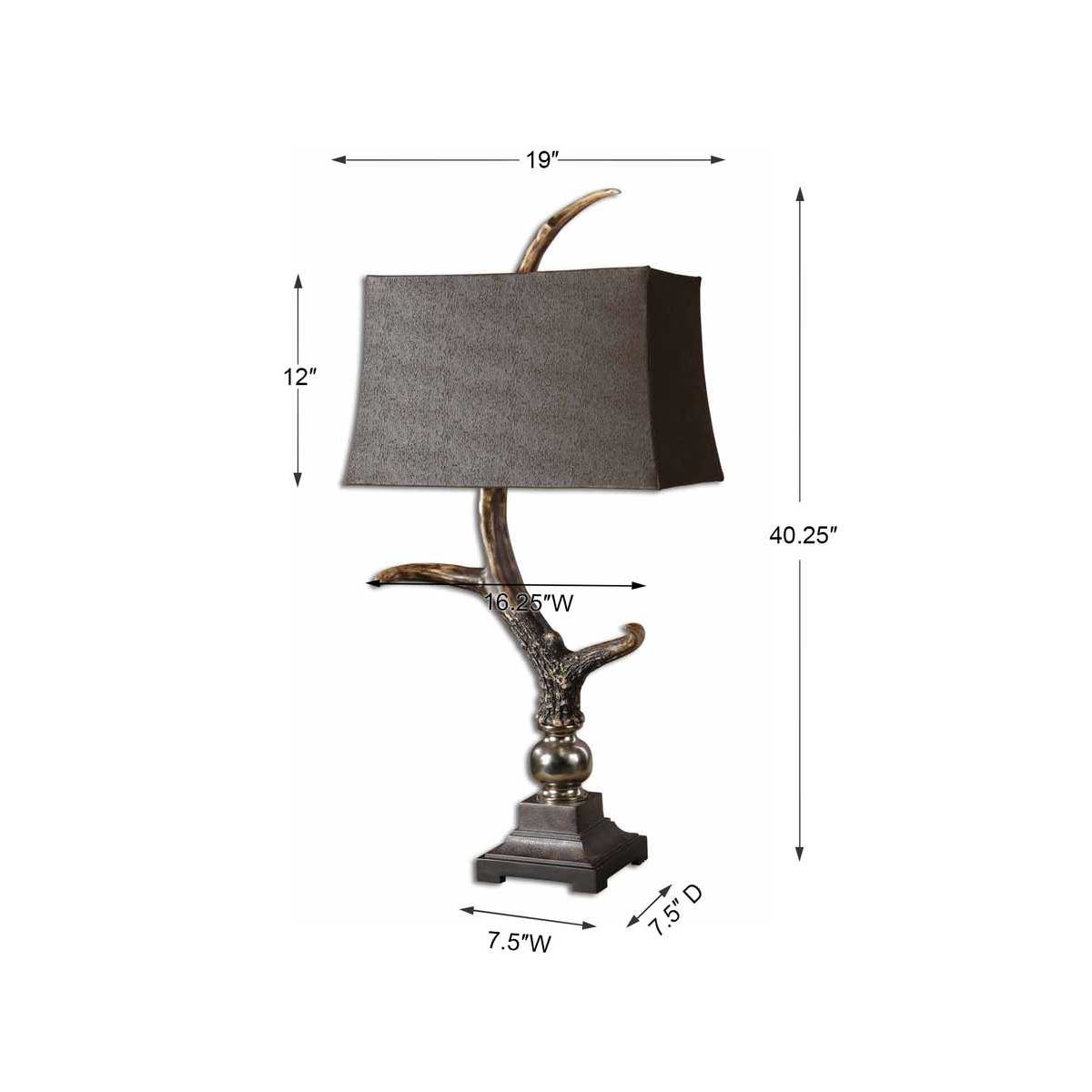 Stag Horn Table Lamp - Dark