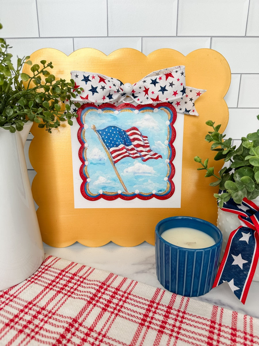 Mini Scallop Art Waving Flag