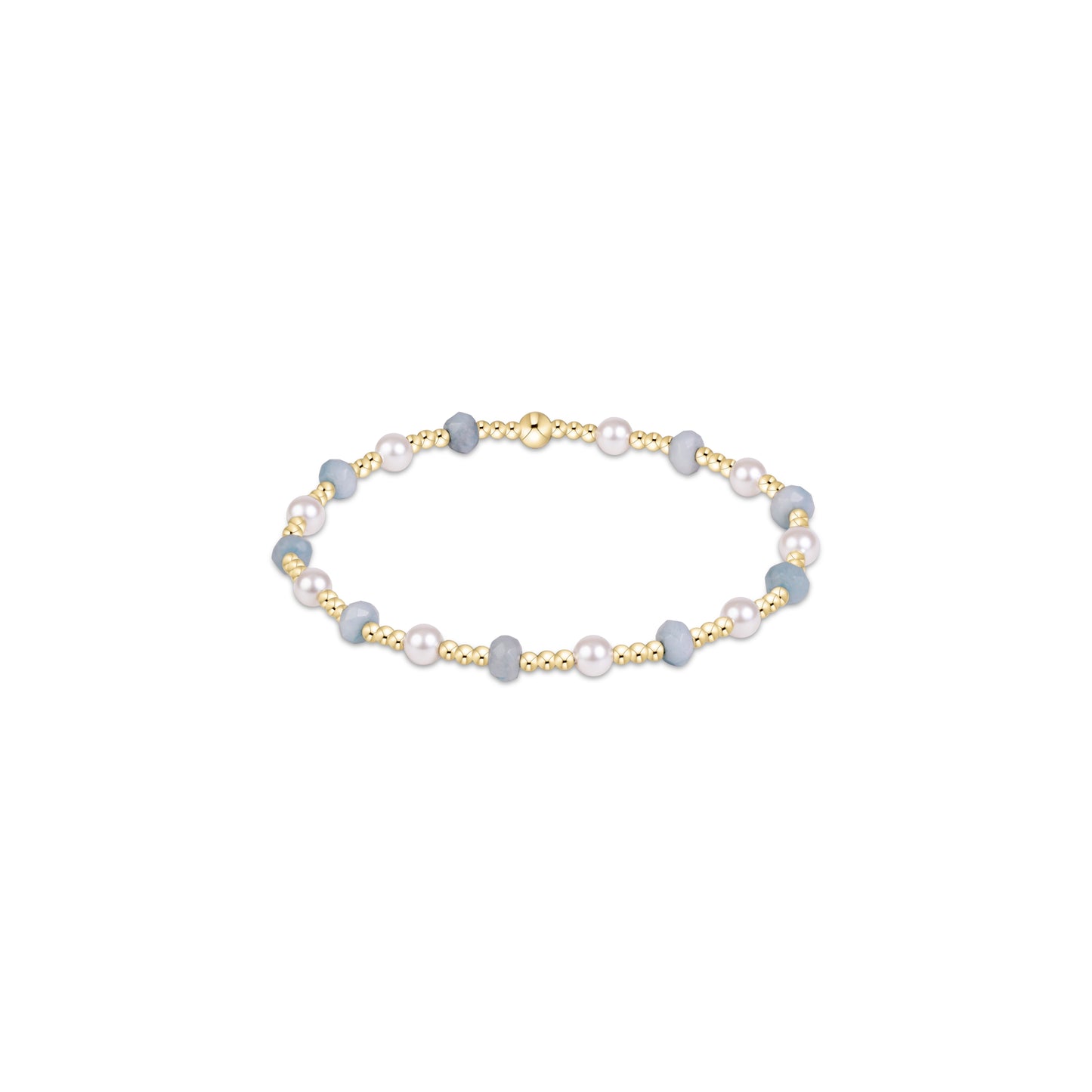 Sincerity Gemstone & Pearl 4mm Bracelet - Aquamarine