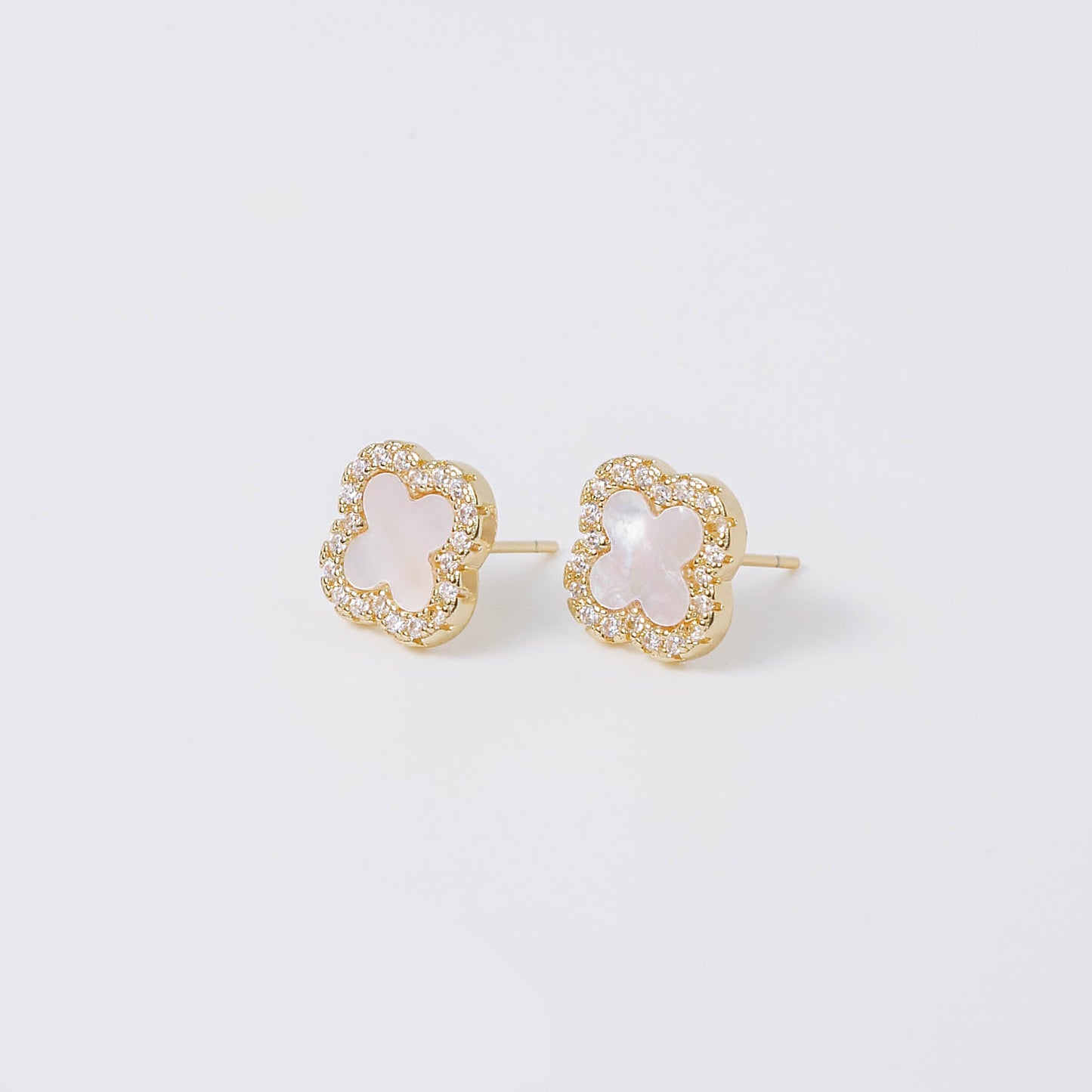 Mother of Pearl Quatrefoil Earrings