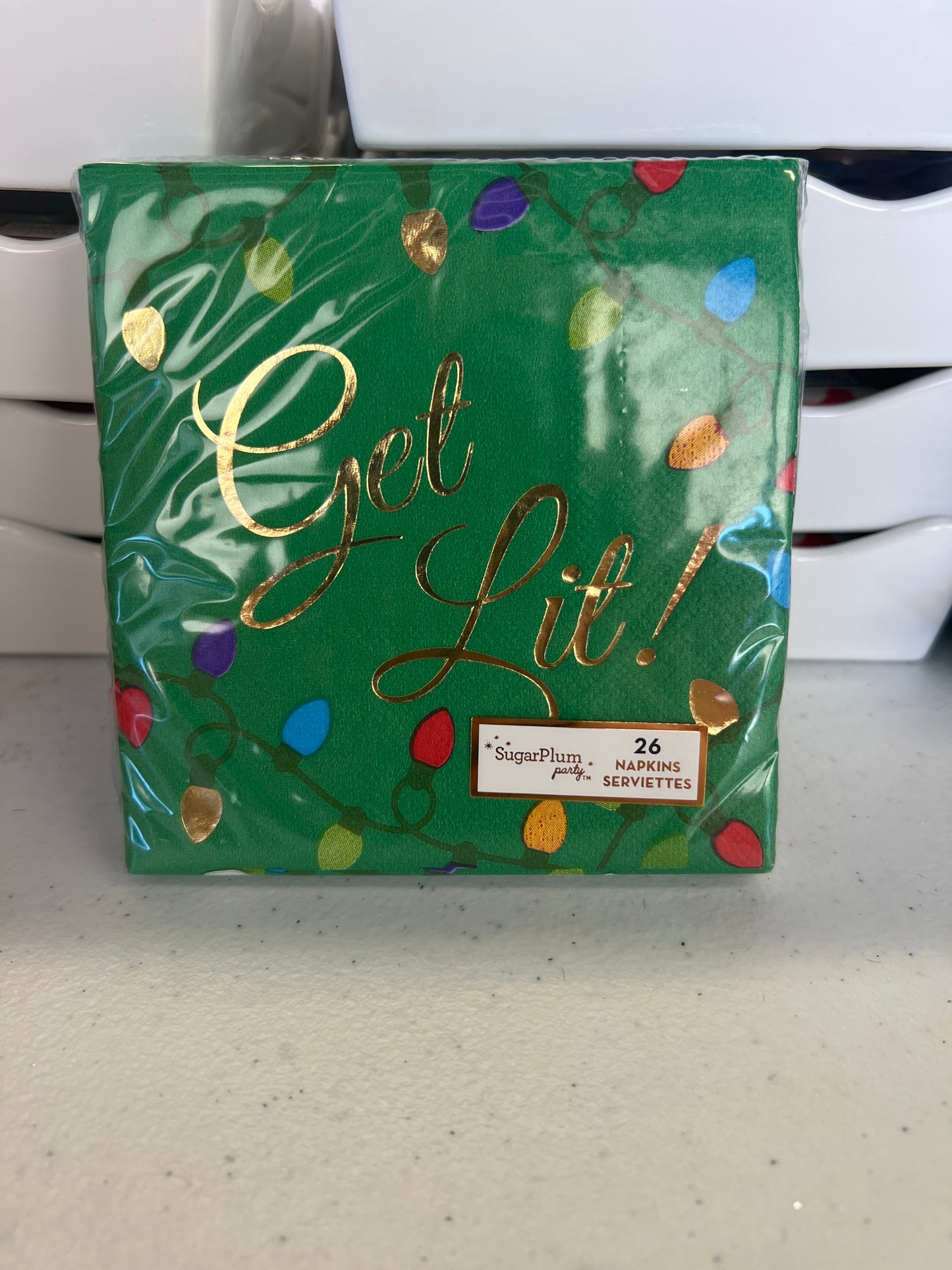 Christmas Cocktail Napkin - Get Lit