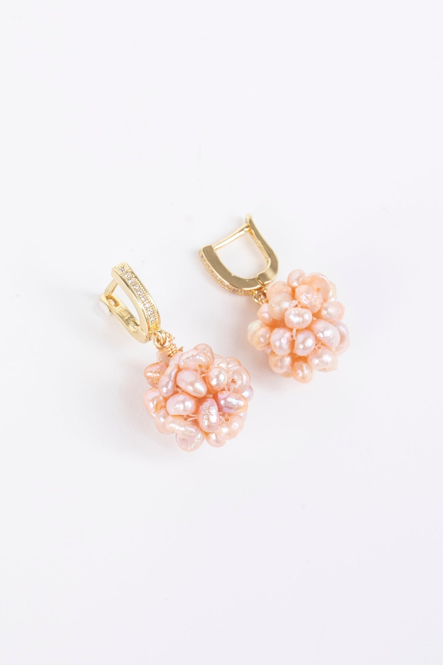 Pearl Cluster Huggie Duet - Blush