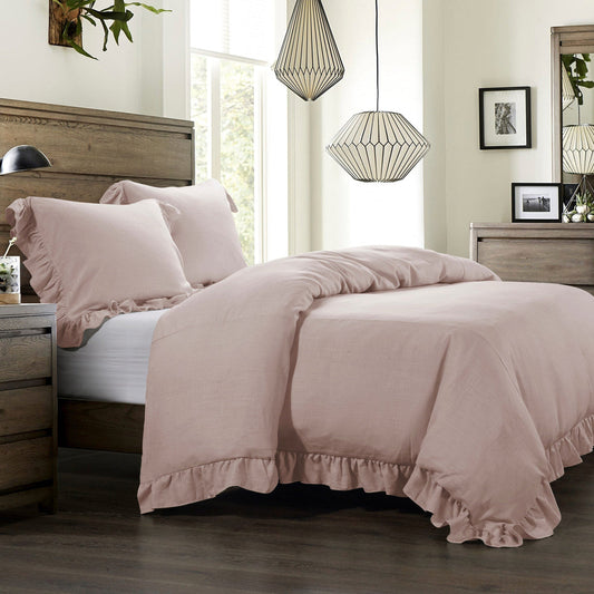 LILY WASHED LINEN RUFFLED BEDDING SET
