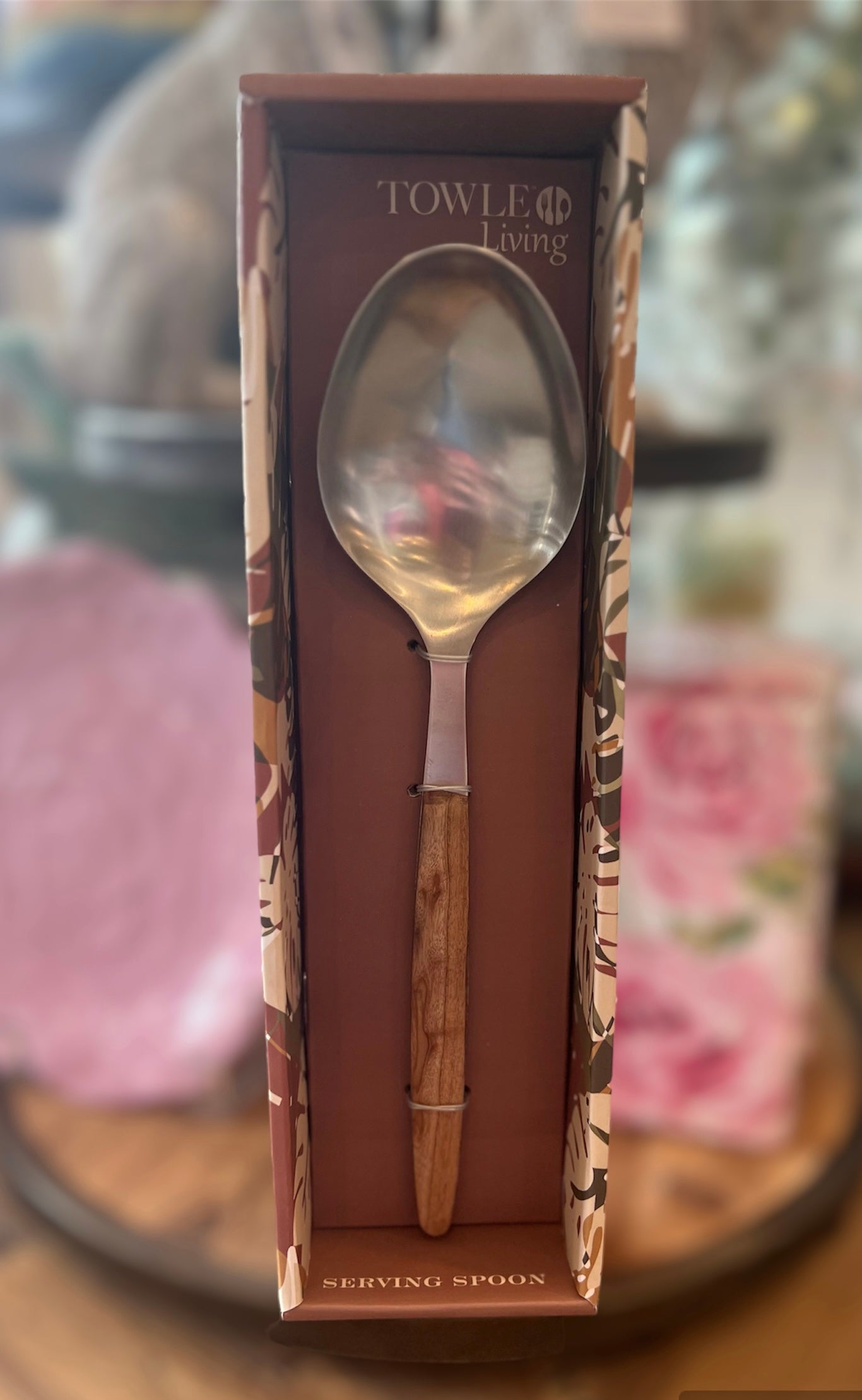Acacia Wood SS Serving Spoon