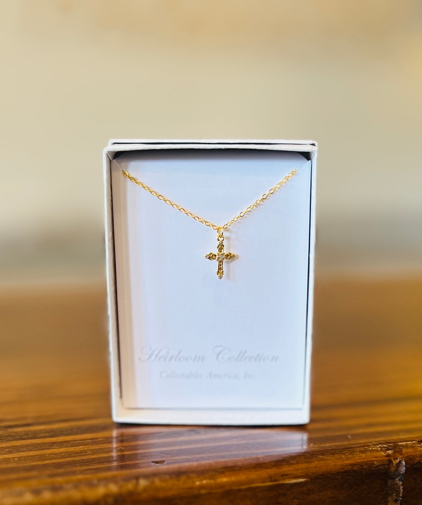 Fine CZ Gold Cross Necklace