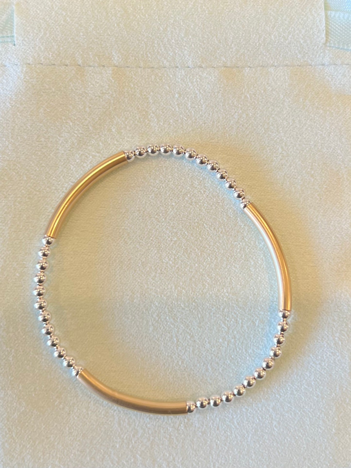 Bliss Bar Pattern Mixed Metal 3mm Bracelet