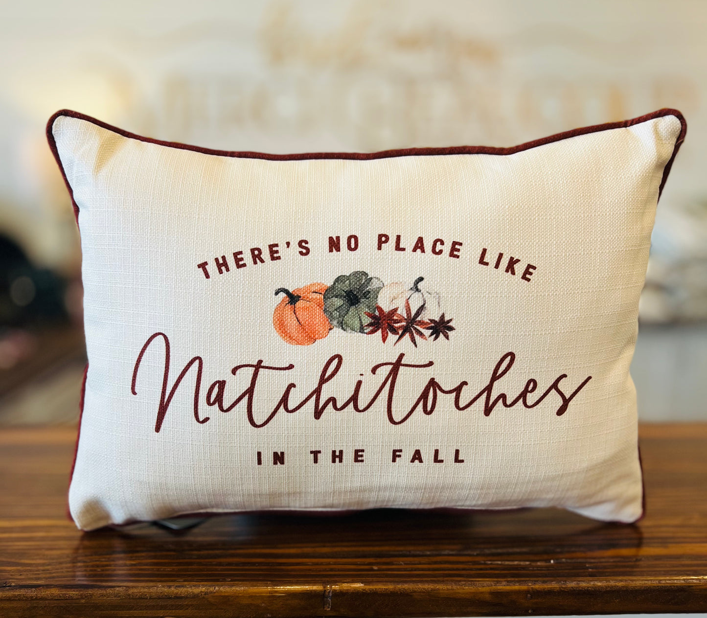 City In The Fall Pillow + Accent Piping Paprika (2 Styles)