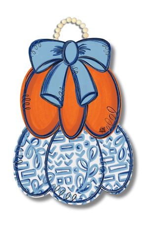 DK Chinoiserie Pumpkin Door Hanger