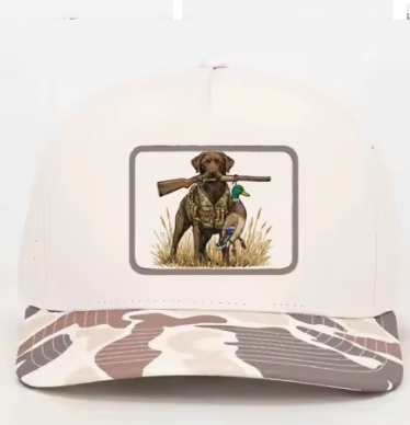 Hunting Dog Outdoor Embroidered Camo Hat